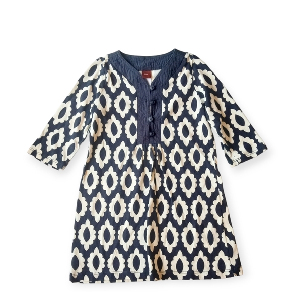 Tea Collection Dresses Tea Collection Girls Geometric Navy White Dress Size 4 Poshmark